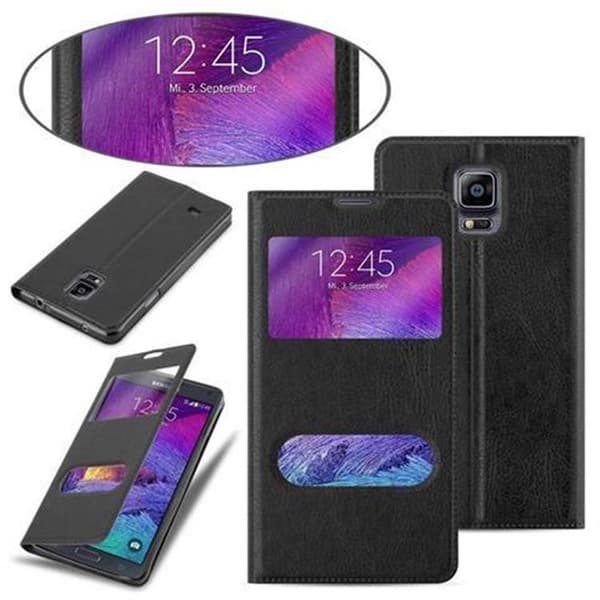 Deksel til Samsung Galaxy NOTE 4 Lommebokdeksel med magnetisk lukking, stativfunksjon og 2 visningsvinduer