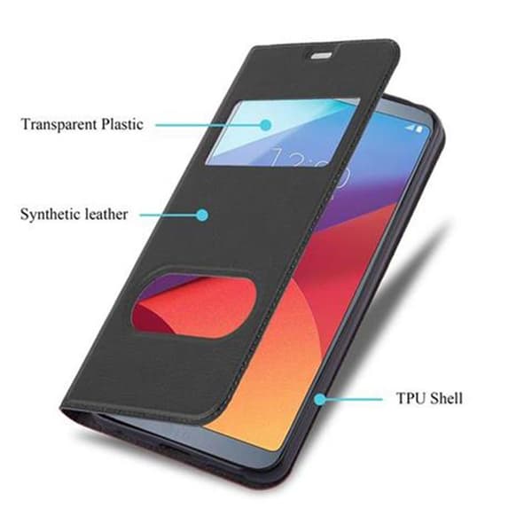 Deksel til LG G6 Lommebokdeksel med magnetisk lukking, stativfunksjon og 2 visningsvinduer