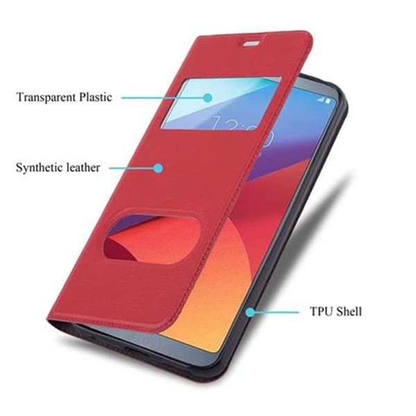 Deksel til LG G6 Lommebokdeksel med magnetisk lukking, stativfunksjon og 2 visningsvinduer