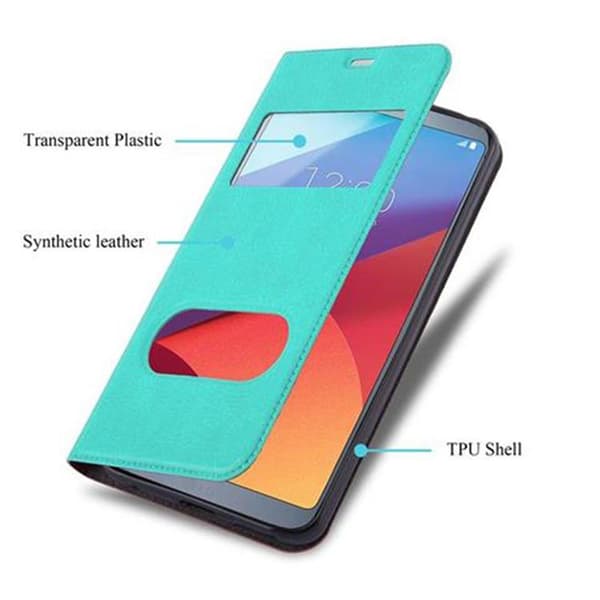 Deksel til LG G6 Lommebokdeksel med magnetisk lukking, stativfunksjon og 2 visningsvinduer