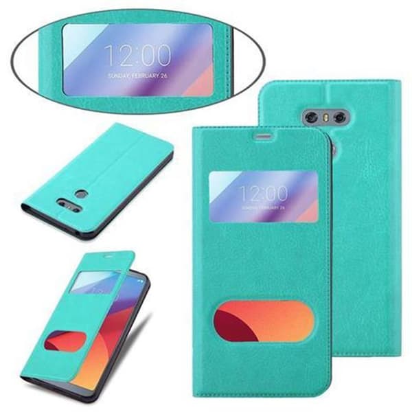 Deksel til LG G6 Lommebokdeksel med magnetisk lukking, stativfunksjon og 2 visningsvinduer