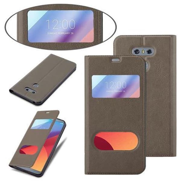 Deksel til LG G6 Lommebokdeksel med magnetisk lukking, stativfunksjon og 2 visningsvinduer