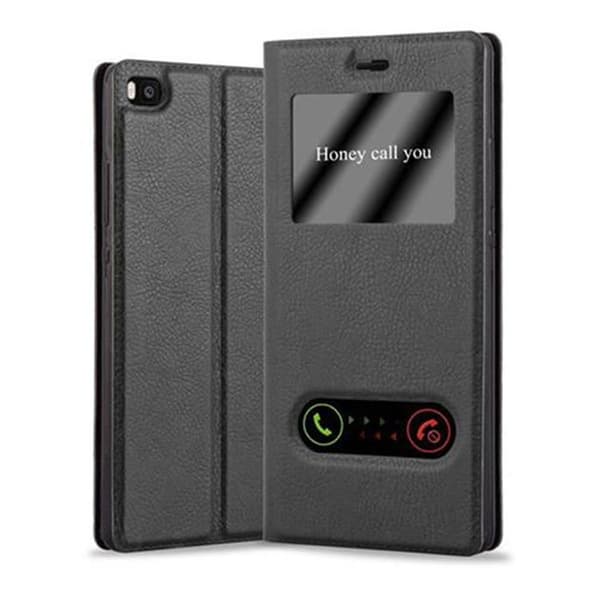 Huawei P8 Suojakotelo Suojakuori Lompakkokotelo Matkapuhelinkotelo jossa on magneettisuljenta, jalusta-toiminto ja 2 katseluikkunaa