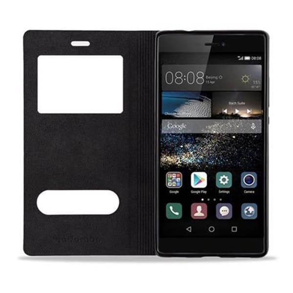 Huawei P8 Suojakotelo Suojakuori Lompakkokotelo Matkapuhelinkotelo jossa on magneettisuljenta, jalusta-toiminto ja 2 katseluikkunaa