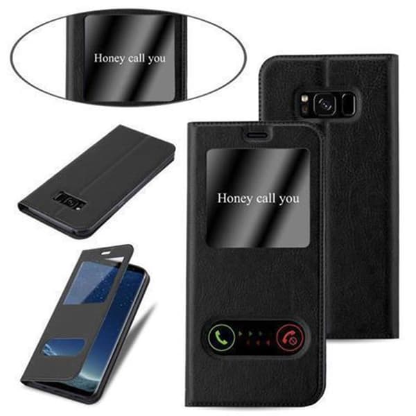 Samsung Galaxy S8 Skal Plånboksfodral Fodral Case med magnetisk stängning, ståfunktion och 2 visningsfönster