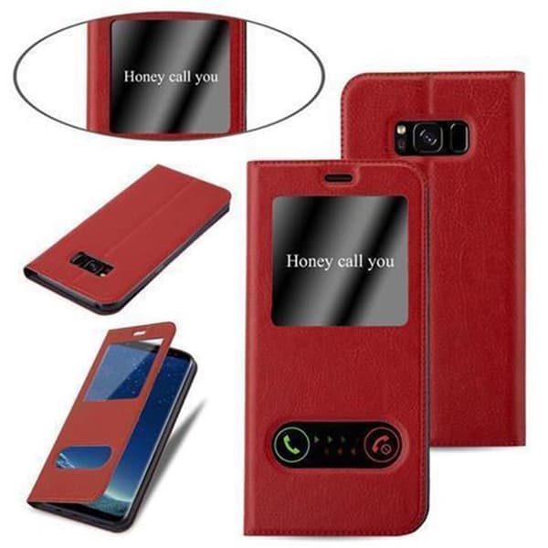 Samsung Galaxy S8 Skal Plånboksfodral Fodral Case med magnetisk stängning, ståfunktion och 2 visningsfönster