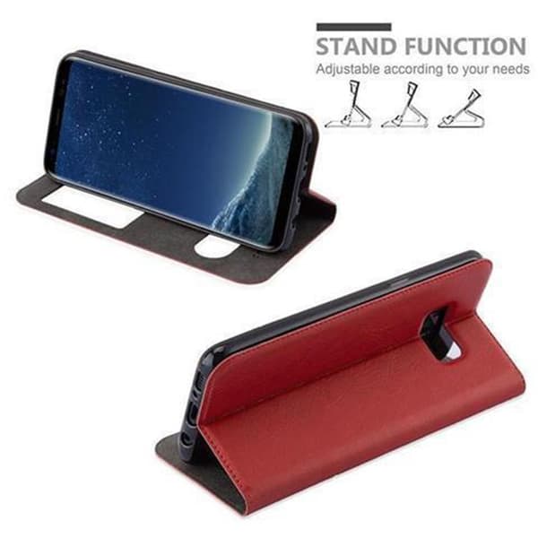 Samsung Galaxy S8 Skal Plånboksfodral Fodral Case med magnetisk stängning, ståfunktion och 2 visningsfönster