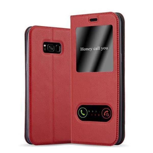 Samsung Galaxy S8 Suojakotelo Suojakuori Lompakkokotelo Matkapuhelinkotelo jossa on magneettisuljenta, jalusta-toiminto ja 2 katseluikkunaa