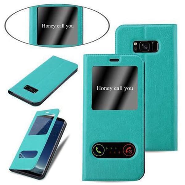 Samsung Galaxy S8 Skal Plånboksfodral Fodral Case med magnetisk stängning, ståfunktion och 2 visningsfönster