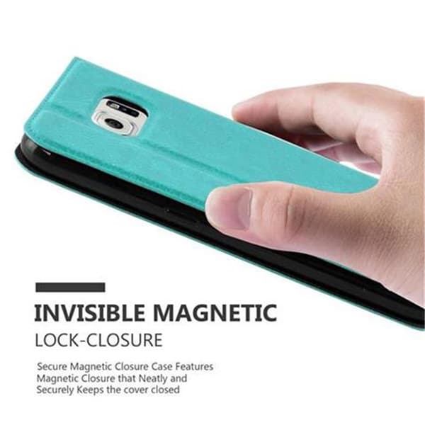 Samsung Galaxy S6 Skal Plånboksfodral Fodral Case med magnetisk stängning, ståfunktion och 2 visningsfönster