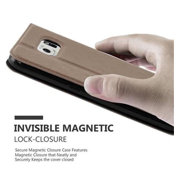 Samsung Galaxy S6 Skal Plånboksfodral Fodral Case med magnetisk stängning, ståfunktion och 2 visningsfönster