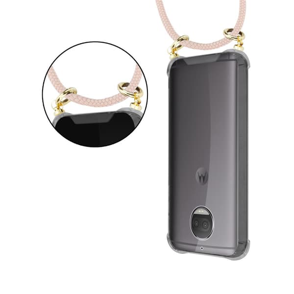 Deksel med kedja for Motorola MOTO G5S PLUS Case med gullringer, ledningsstropp og avtakbart etui