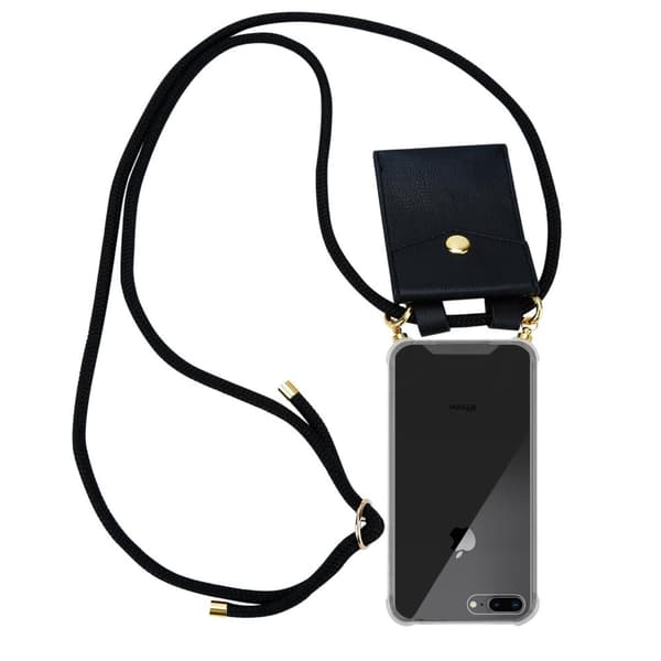 iPhone 7 PLUS / 7S PLUS / 8 PLUS Suojakuori ketju Silikoni suojakotelo Gold Rings johto hihna ja irrotettava asia