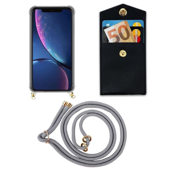 Deksel med kedja for iPhone 11 PRO Case med gullringer, ledningsstropp og avtakbart etui