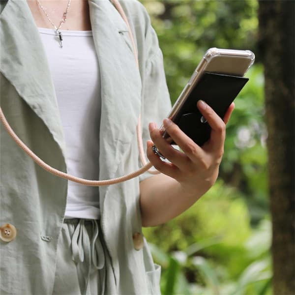 Deksel med kedja Samsung Galaxy S20 PLUS Case med sølvfargede ringer, ledningsstropp og avtakbart etui