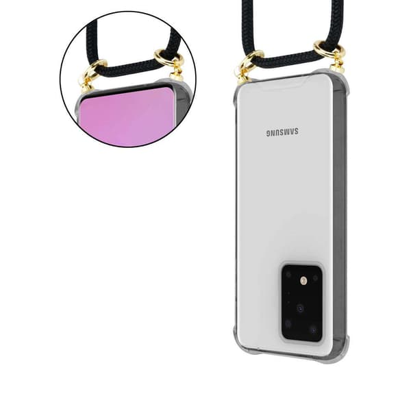 Samsung Galaxy S20 ULTRA Suojakuori ketju Silikoni suojakotelo Gold Rings johto hihna ja irrotettava asia