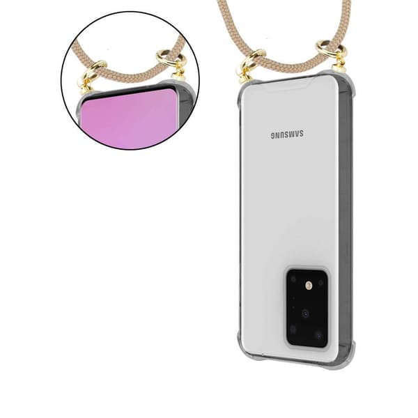 Samsung Galaxy S20 ULTRA Suojakuori ketju Silikoni suojakotelo Gold Rings johto hihna ja irrotettava asia