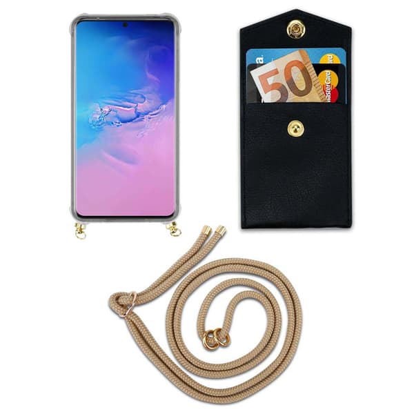 Deksel med kedja for Samsung Galaxy S20 ULTRA Case med gullringer, ledningsstropp og avtakbart etui