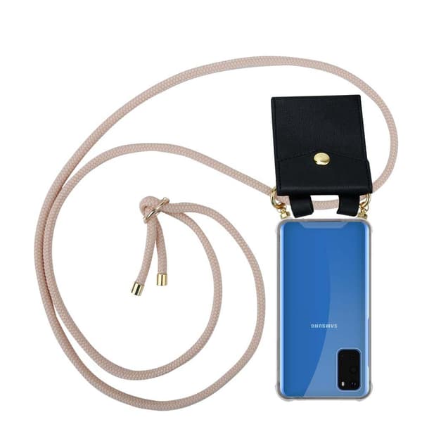 Deksel med kedja for Samsung Galaxy S20 Case med gullringer, ledningsstropp og avtakbart etui