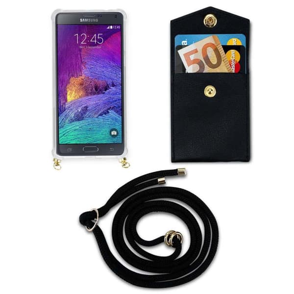 Samsung Galaxy NOTE 4 Suojakuori ketju Silikoni suojakotelo Gold Rings johto hihna ja irrotettava asia
