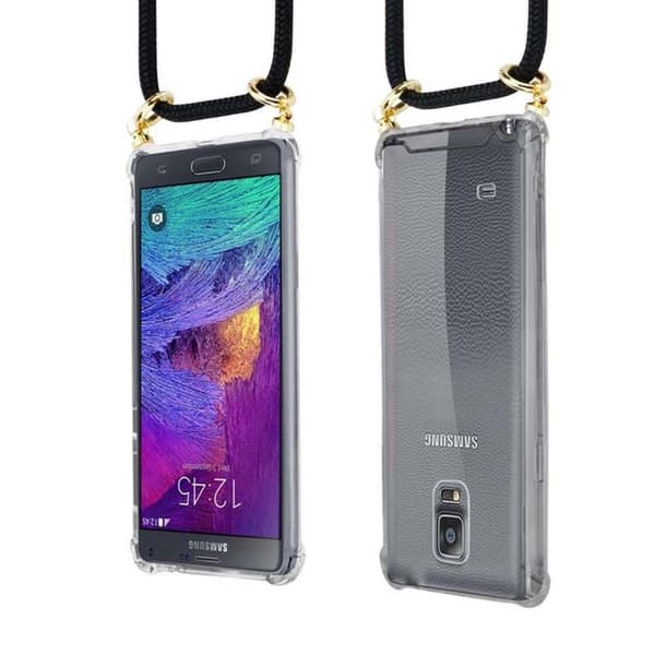 Samsung Galaxy NOTE 4 Suojakuori ketju Silikoni suojakotelo Gold Rings johto hihna ja irrotettava asia