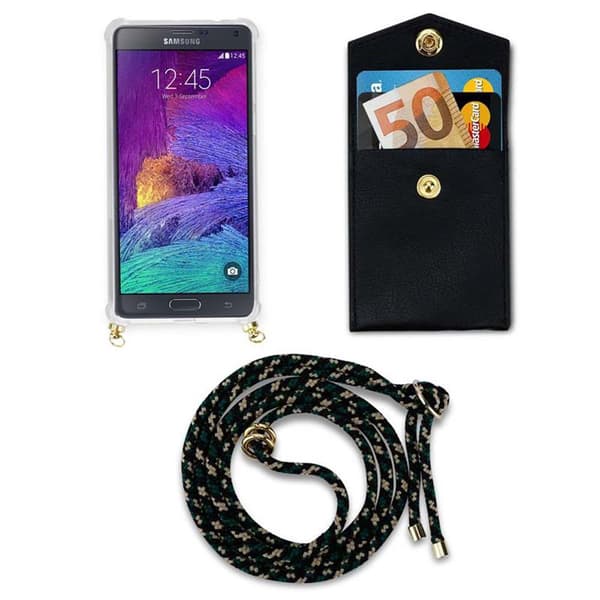 Samsung Galaxy NOTE 4 Suojakuori ketju Silikoni suojakotelo Gold Rings johto hihna ja irrotettava asia