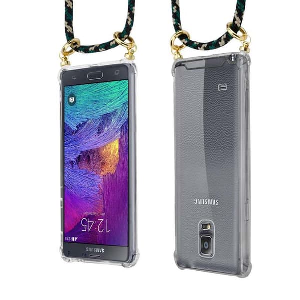 Samsung Galaxy NOTE 4 Suojakuori ketju Silikoni suojakotelo Gold Rings johto hihna ja irrotettava asia