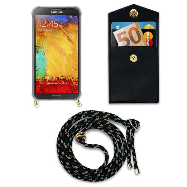 Samsung Galaxy NOTE 3 Suojakuori ketju Silikoni suojakotelo Gold Rings johto hihna ja irrotettava asia