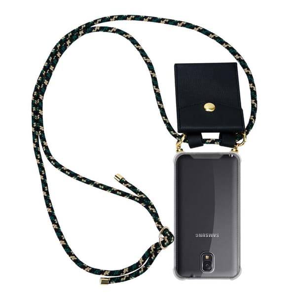 Samsung Galaxy NOTE 3 Suojakuori ketju Silikoni suojakotelo Gold Rings johto hihna ja irrotettava asia