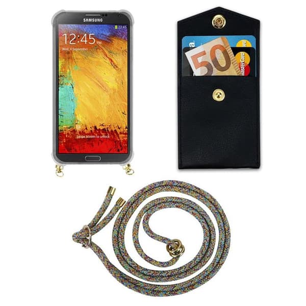 Samsung Galaxy NOTE 3 Suojakuori ketju Silikoni suojakotelo Gold Rings johto hihna ja irrotettava asia