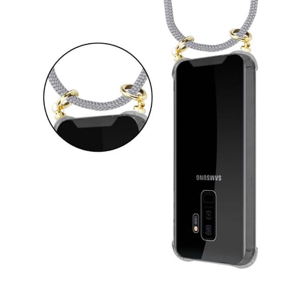 Samsung Galaxy S9 PLUS Suojakuori ketju Silikoni suojakotelo Gold Rings johto hihna ja irrotettava asia