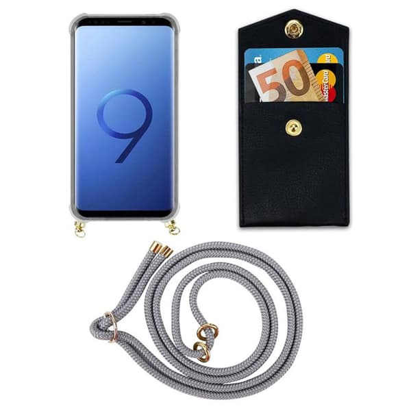 Samsung Galaxy S9 PLUS Suojakuori ketju Silikoni suojakotelo Gold Rings johto hihna ja irrotettava asia