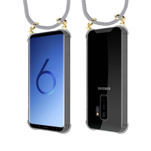 Samsung Galaxy S9 PLUS Suojakuori ketju Silikoni suojakotelo Gold Rings johto hihna ja irrotettava asia