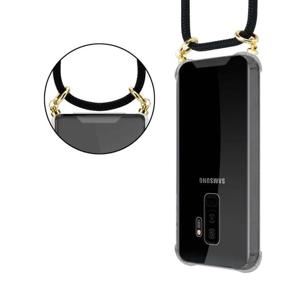 Samsung Galaxy S9 PLUS Suojakuori ketju Silikoni suojakotelo Gold Rings johto hihna ja irrotettava asia