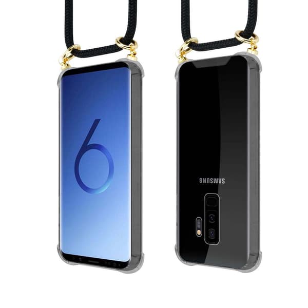 Samsung Galaxy S9 PLUS Suojakuori ketju Silikoni suojakotelo Gold Rings johto hihna ja irrotettava asia