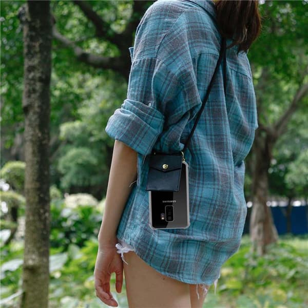 Samsung Galaxy S9 PLUS Suojakuori ketju Silikoni suojakotelo Gold Rings johto hihna ja irrotettava asia
