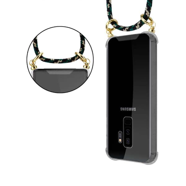 Samsung Galaxy S9 PLUS Suojakuori ketju Silikoni suojakotelo Gold Rings johto hihna ja irrotettava asia