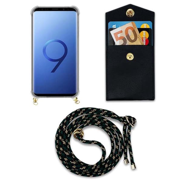 Samsung Galaxy S9 PLUS Suojakuori ketju Silikoni suojakotelo Gold Rings johto hihna ja irrotettava asia