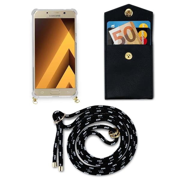 Samsung Galaxy A5 2017 Suojakuori ketju Silikoni suojakotelo Gold Rings johto hihna ja irrotettava asia