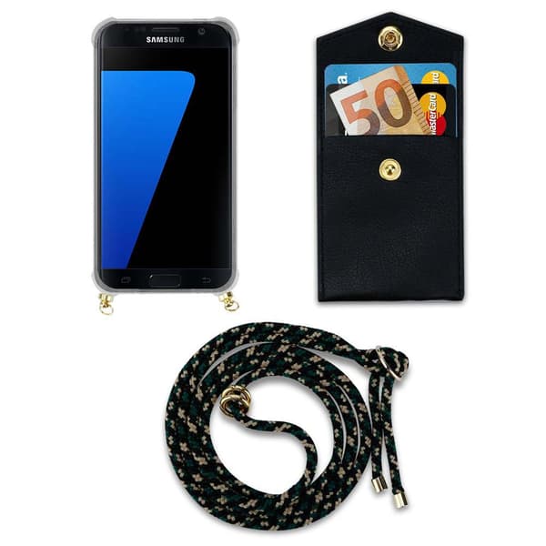 Samsung Galaxy S7 EDGE Suojakuori ketju Silikoni suojakotelo Gold Rings johto hihna ja irrotettava asia