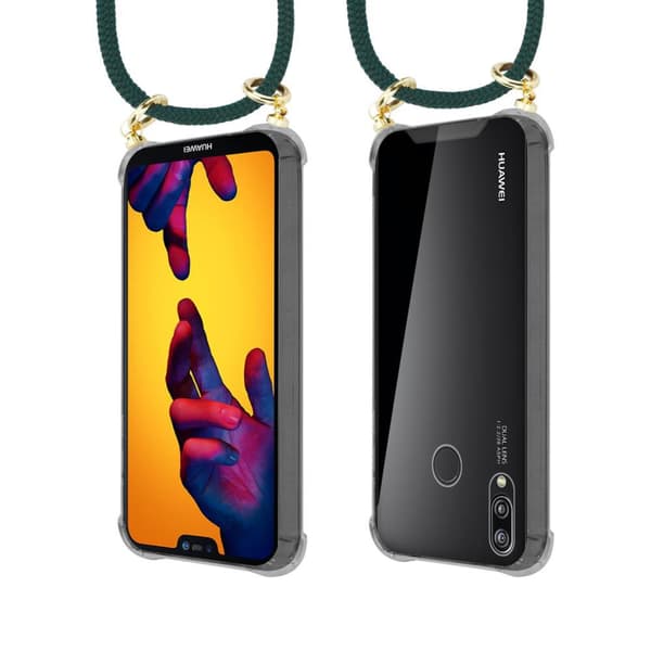 Deksel med kedja for Huawei P20 LITE 2018 / NOVA 3E Case med gullringer, ledningsstropp og avtakbart etui