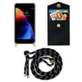 Pikkukuva 8 / 8: iPhone 7 / 7S / 8 / SE 2020 Suojakuori ketju Silikoni suojakotelo Gold Rings johto hihna ja irrotettava asia