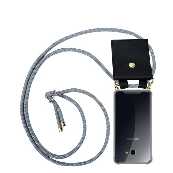 Deksel med kedja for Samsung Galaxy J4 PLUS Case med gullringer, ledningsstropp og avtakbart etui SØLVGRÅ