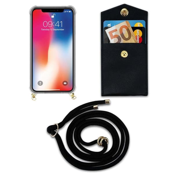 iPhone XS MAX Suojakuori ketju Silikoni suojakotelo Gold Rings johto hihna ja irrotettava asia