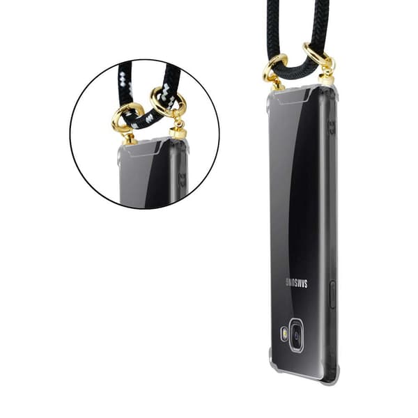 Deksel med kedja for Samsung Galaxy A5 2016 Case med gullringer, ledningsstropp og avtakbart etui