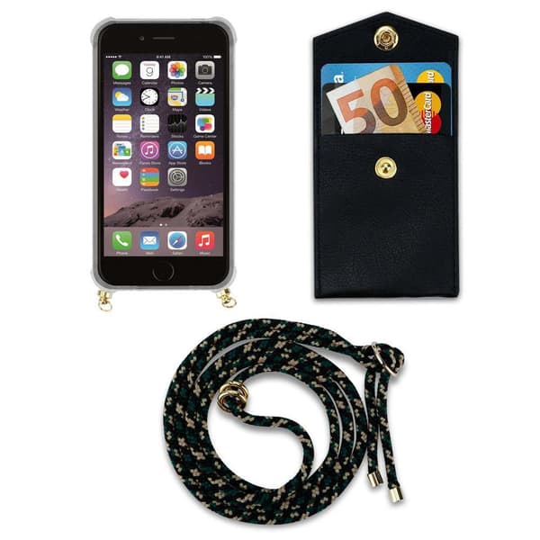 iPhone 6 / 6S Suojakuori ketju Silikoni suojakotelo Gold Rings johto hihna ja irrotettava asia