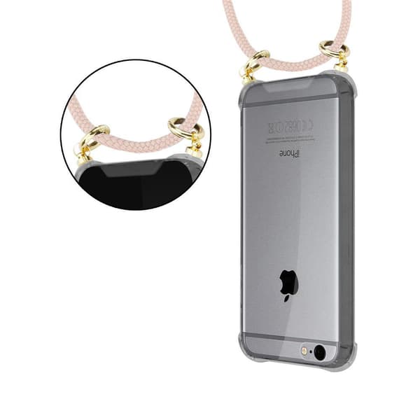 Deksel med kedja for iPhone 6 / 6S Case med gullringer, ledningsstropp og avtakbart etui