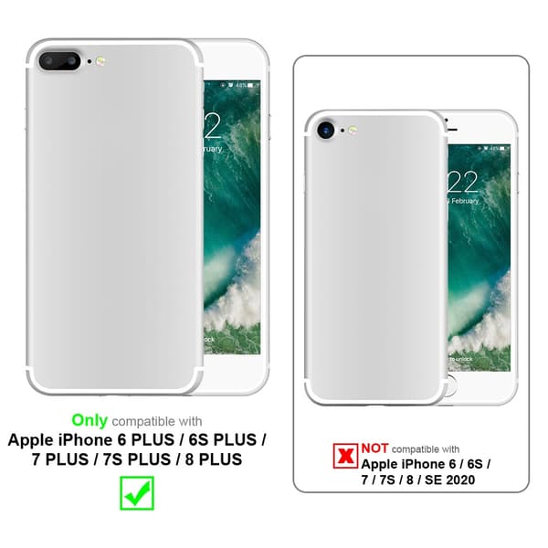 Deksel til iPhone 6 PLUS / 6S PLUS / 7 PLUS / 7S PLUS / 8 PLUS Outdoor Hybrid beskyttelsesdeksel med ekstra grep og sklisikker overflate i