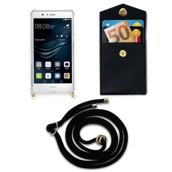 Deksel med kedja for Huawei P9 LITE 2016 / G9 LITE Case med gullringer, ledningsstropp og avtakbart etui
