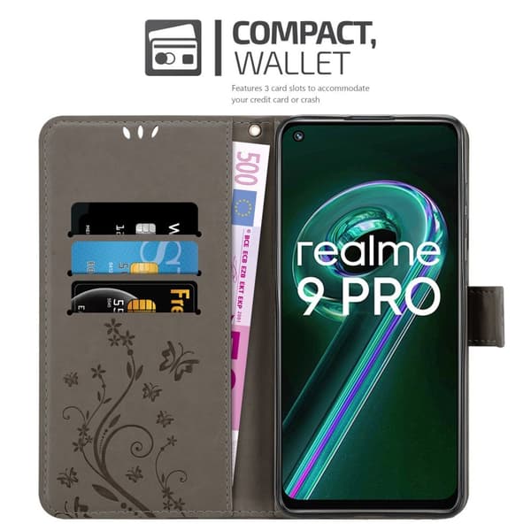 Realme 9 5G / 9 PRO / V25 / Q5 / OnePlus Nord CE 2 LITE 5G Pungetui Cover Blomster ()